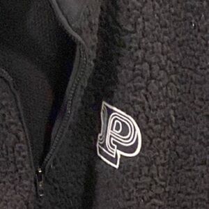 Black Sherpa Pullover with Logo